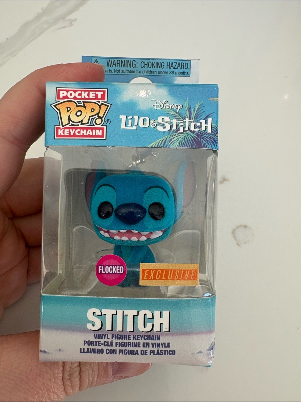 NIB Funko Pocket Pop! Keychain Lilo & Stitch Stitch Flocked Hot Topic Exclusive